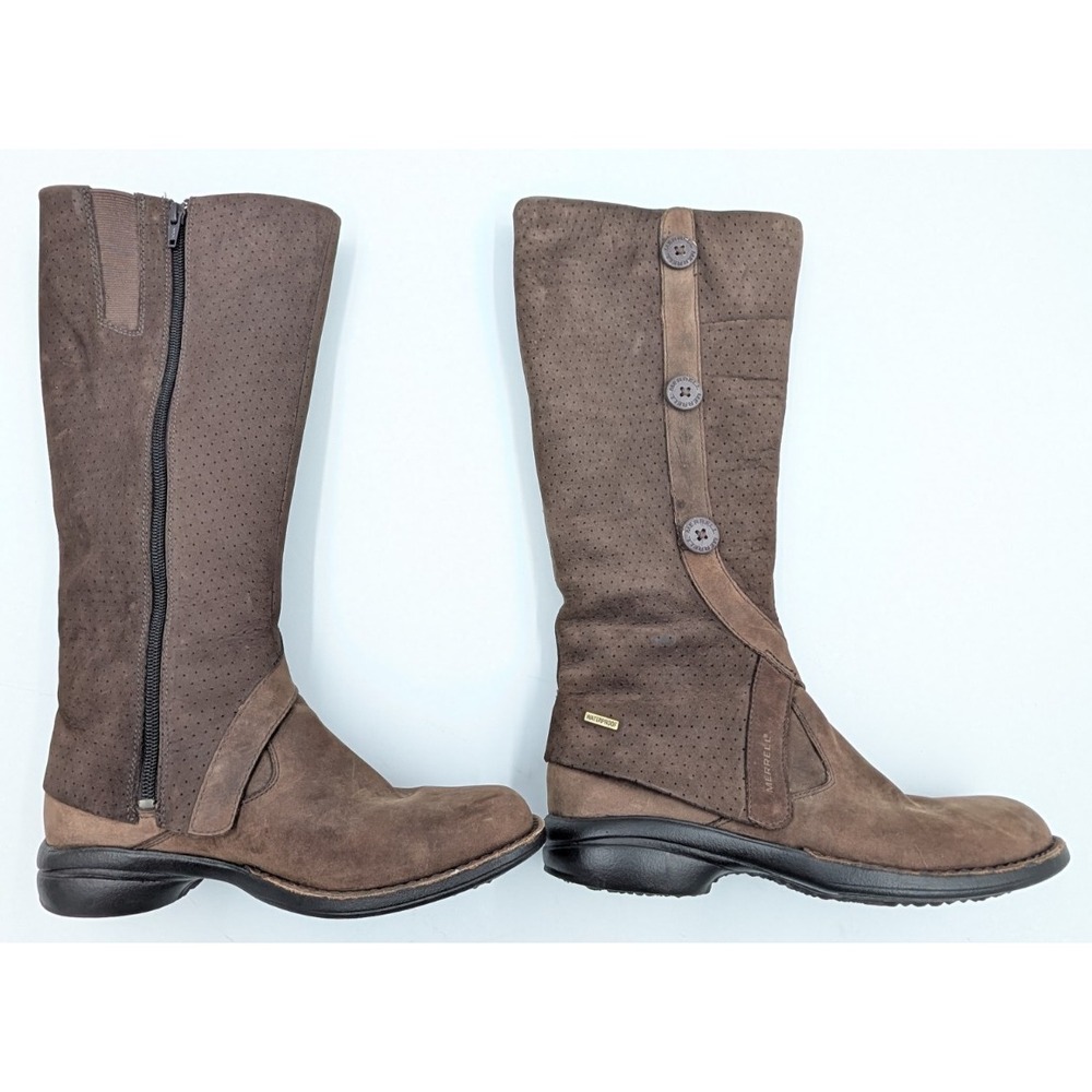 Merrell Waterproof Boots Women's Size 7 Brown Captiva Leather Zip Up J56038